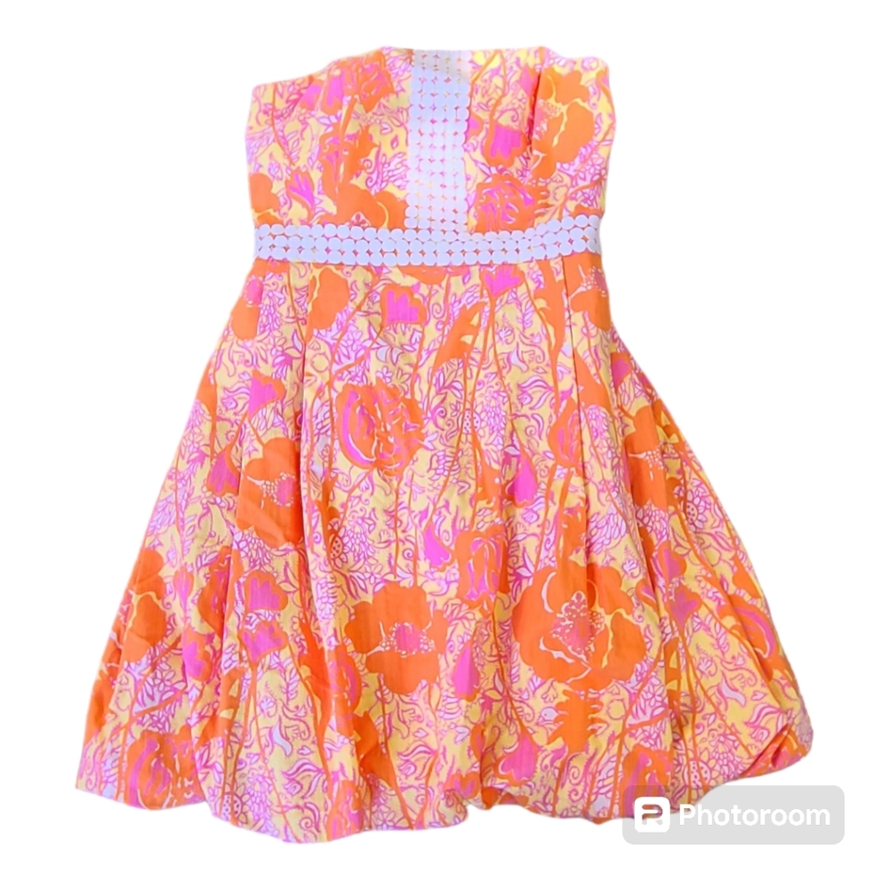Lilly Pulitzer Strapless Dress in Pink and Orange